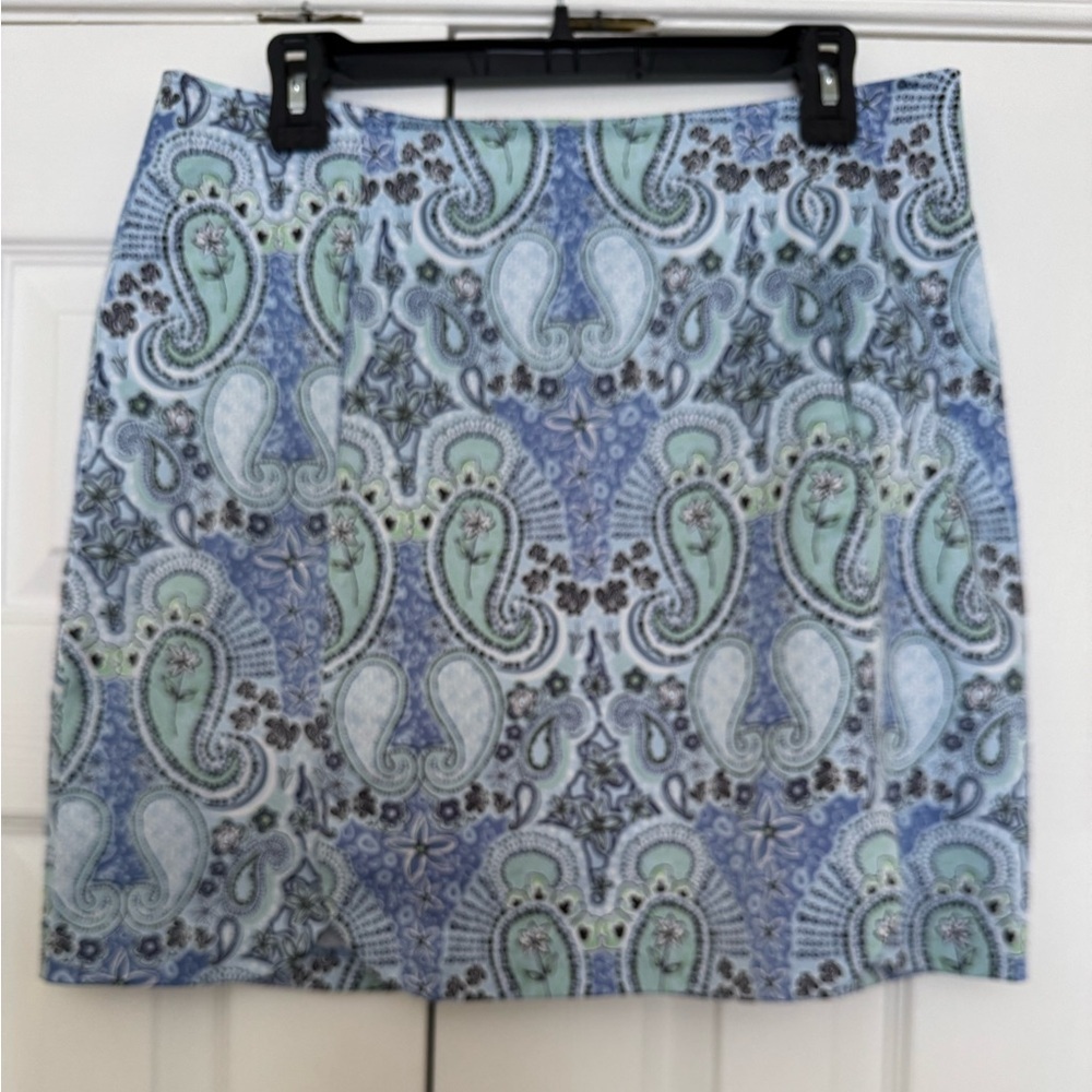 Sport Haley Blue Paisley Skort, Size 10